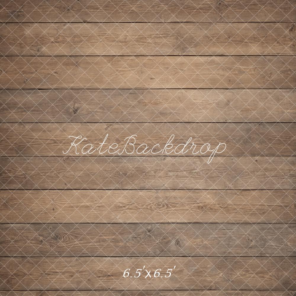 Kate Brown Rustic Wood Plank Floor Printed Backdrop Designed by Kate Image