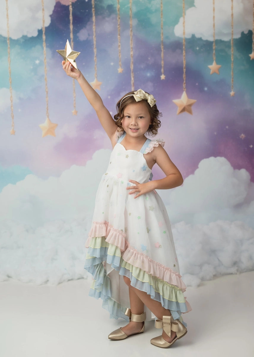 Kate Cake Smash Dreamy Clouds Starry Sky Backdrop Designed by Emetselch