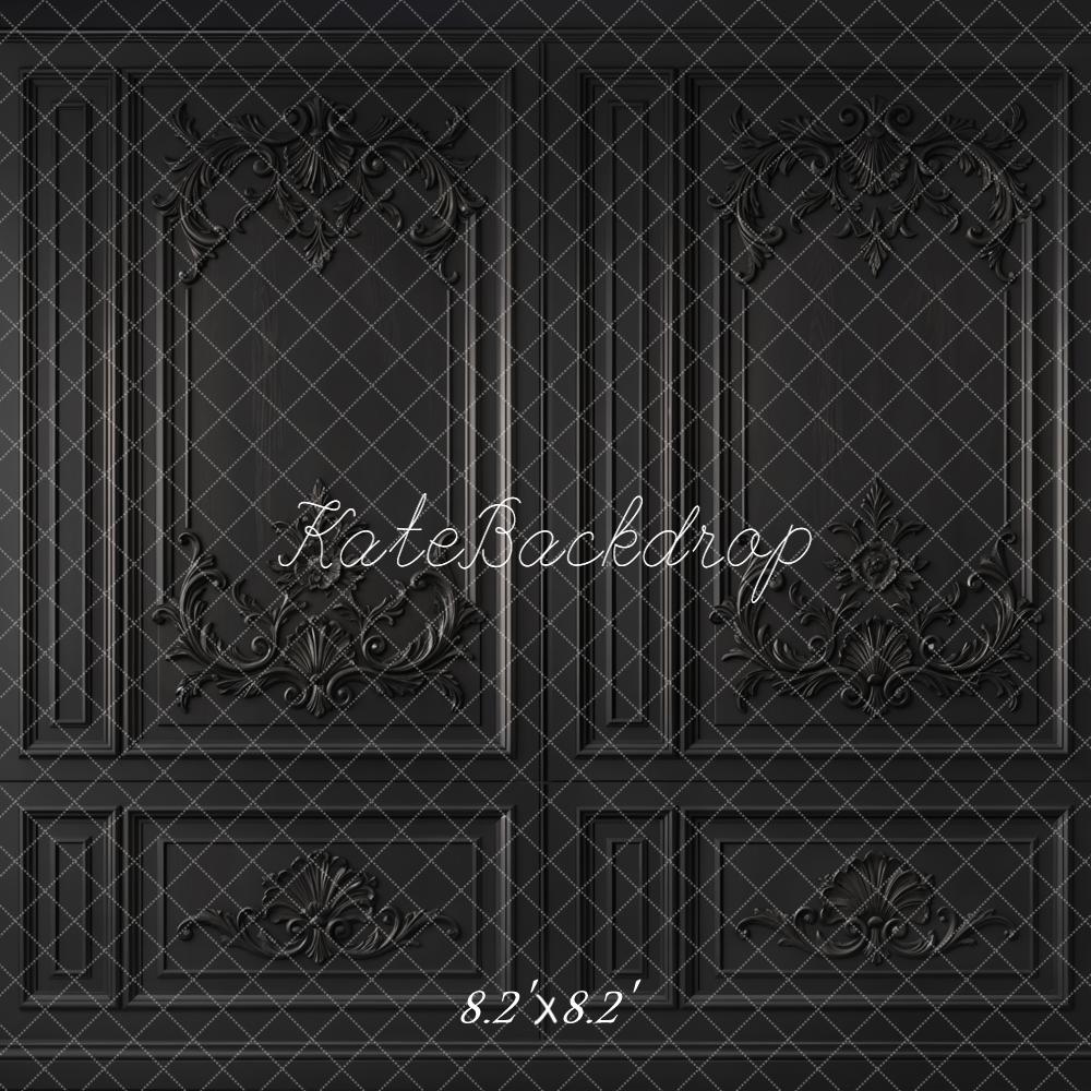 Kate Vintage Black Ornate Wall Printed Backdrop Designed by Kate Image