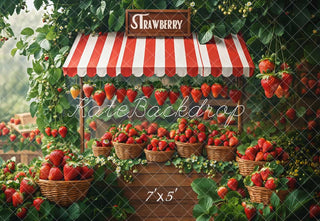 Stand del mercato delle fragole di primavera Basket Backdrop Designed by Emetselch