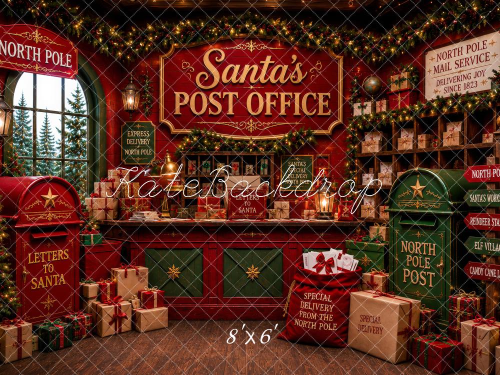 Kate Christmas Santa's Post Office North Pole Gifts Printed Backdrop Designed by Megan Leigh Photography