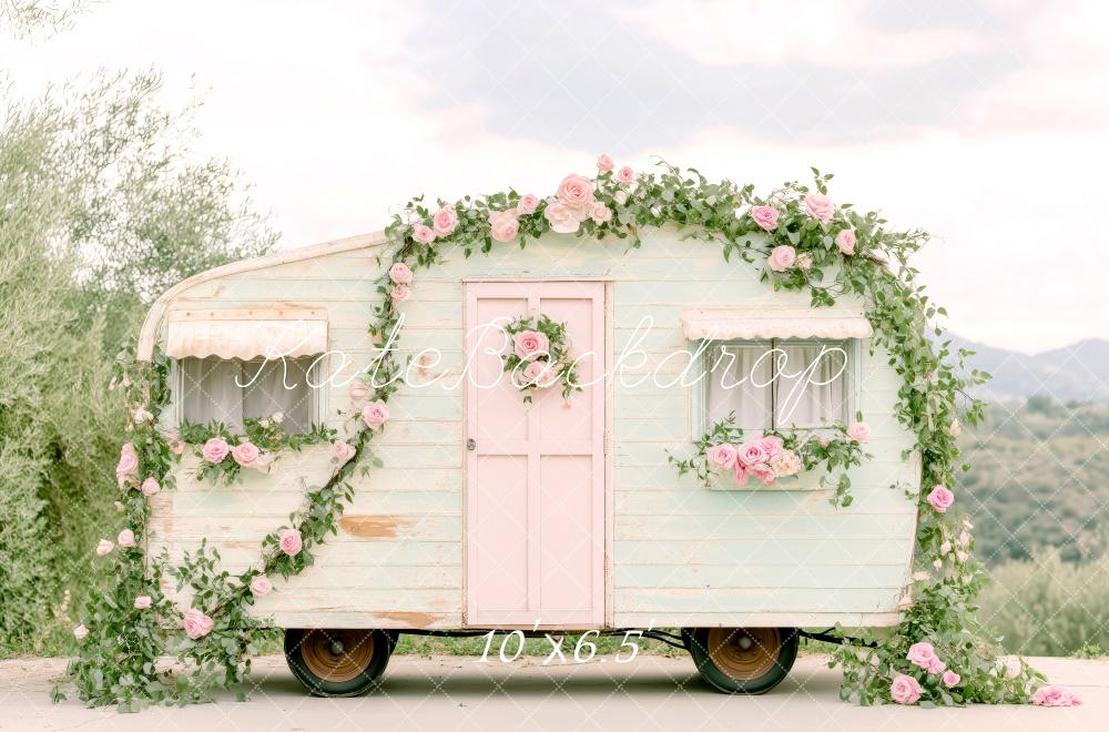 Kate Spring Floral Vintage Caravan Backdrop Designed by Patty Roberts