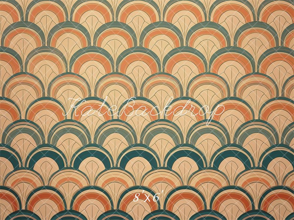Kate Mid Century Modern Retro Scallop Pattern Backdrop Designed by Mandy Ringe Photography