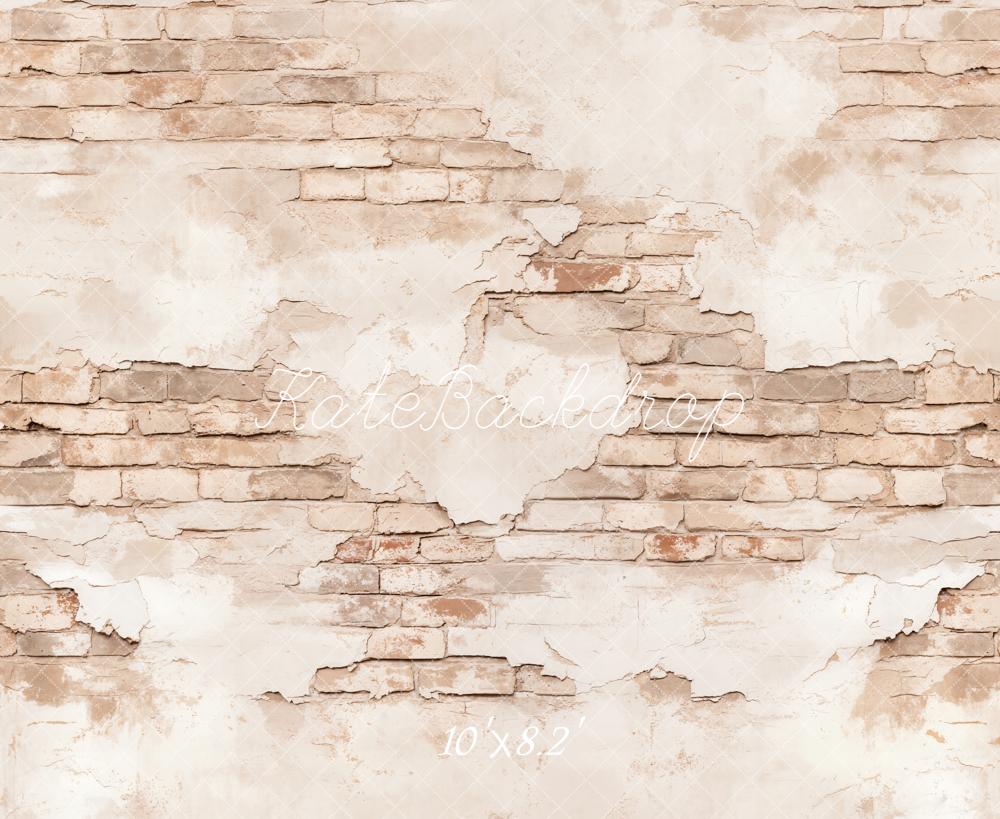 Kate Beige Retro Wall Vintage Brick Backdrop Designed by Kate Image