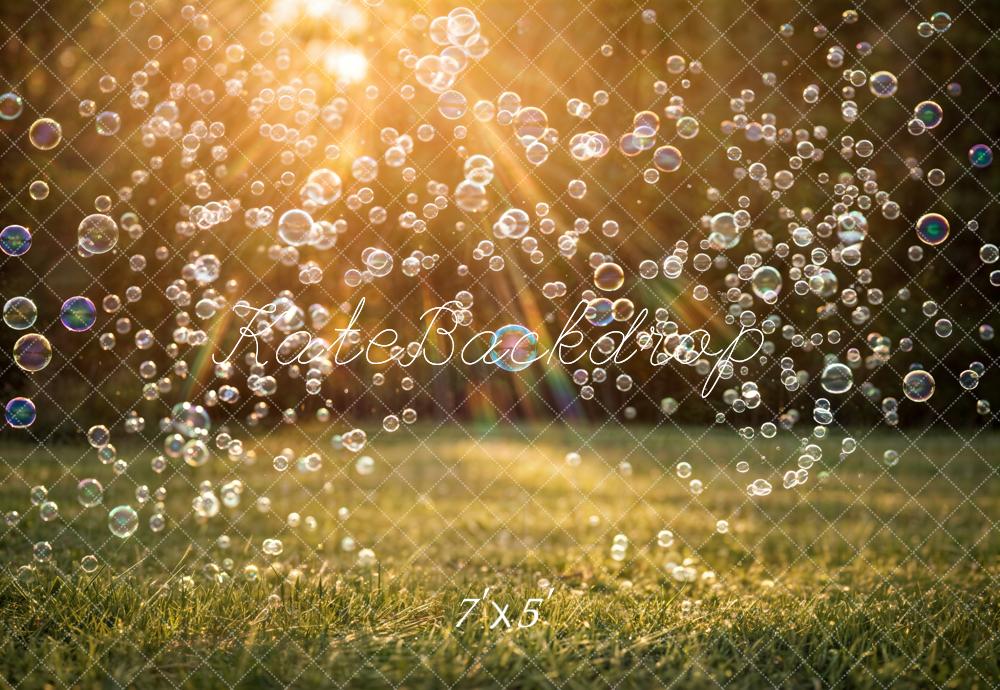 TEST Kate Summer Sunlight Bubbles Grass Printed Backdrop Designed by Emetselch