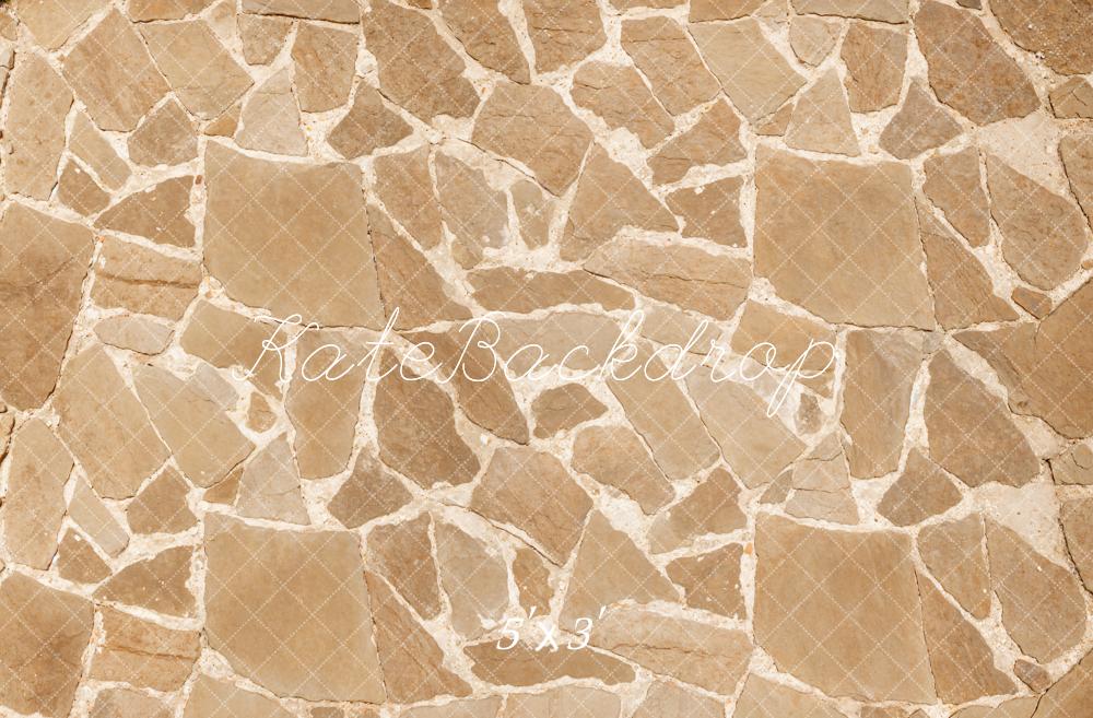 Kate Light Brown Cobblestone Texture Floor Backdrop Designed by Kate Image