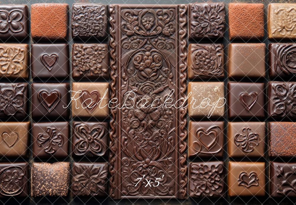 Kate Chocolate Pattern Dessert Floor Backdrop Designed by Mini MakeBelieve