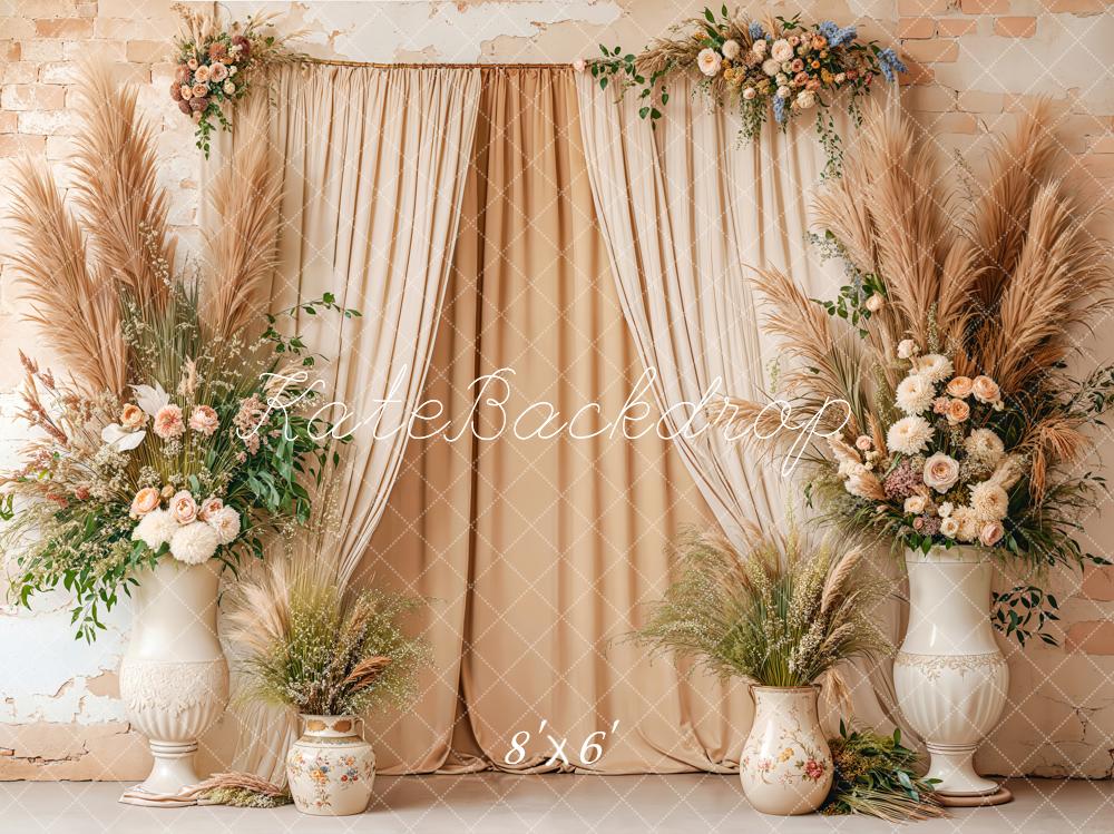 Tenda Boho Florale Beige Designed by Kate Image