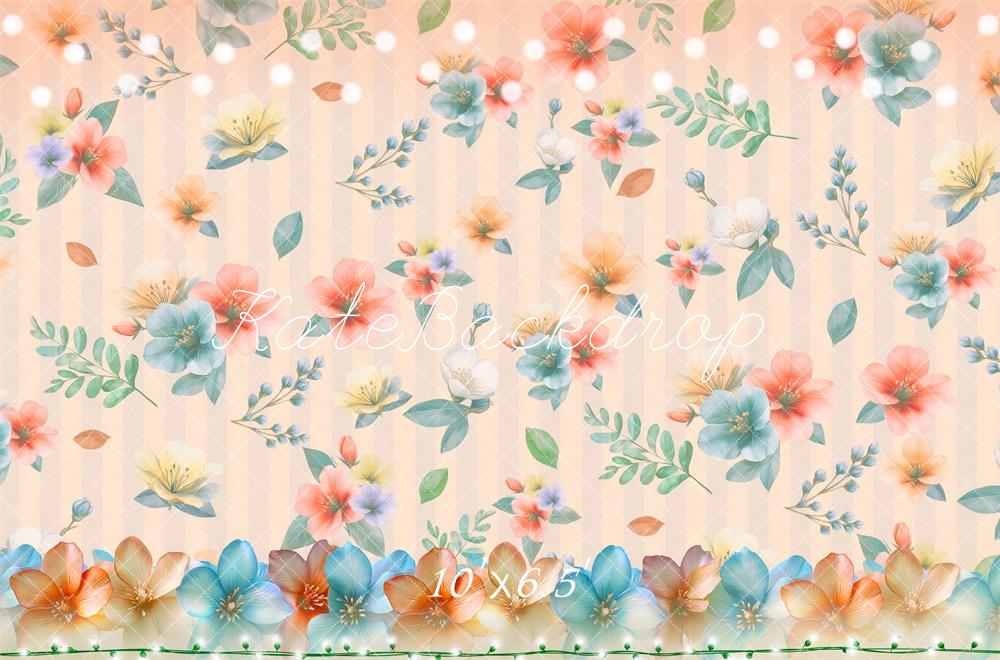 Kate Floral Pastel Pattern Backdrop Designed by Laura Bybee