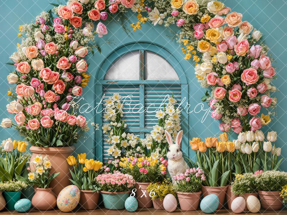 Architettura di Pasqua Con Coniglietto e Uova di Fiori Designed by Emetselch