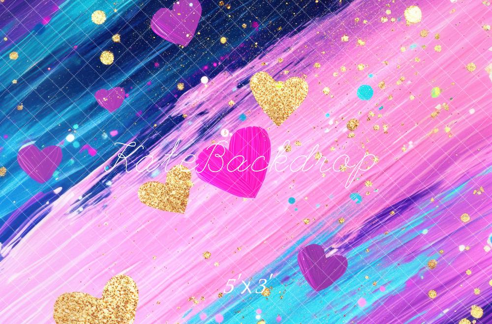 Kleurvolle Hartjes Glitter Foto Achtergrond Designed by Mini MakeBelieve