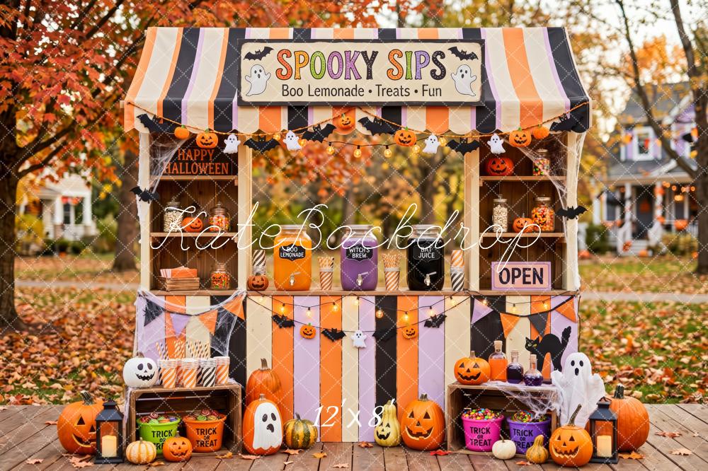Kate Halloween Spooky Sips Beverage Booth Printed Backdrop Designed by Patty Roberts