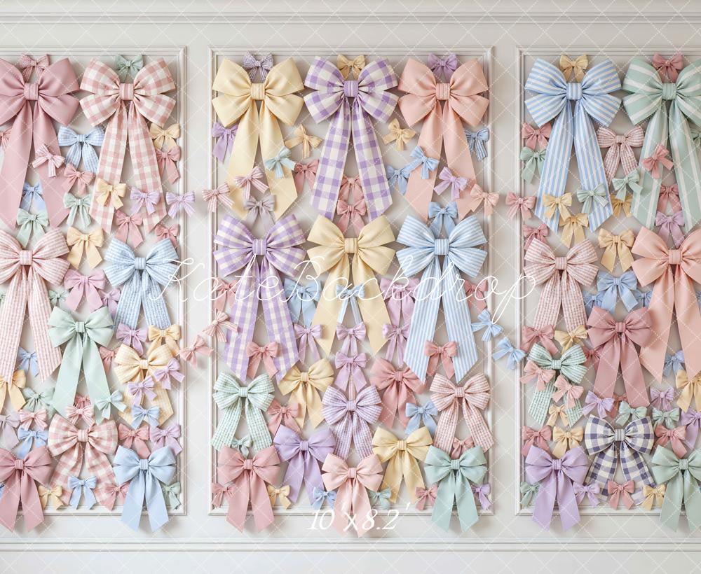 Kate Pastel Bow Wall Panel Printed Backdrop Designed by Mini MakeBelieve