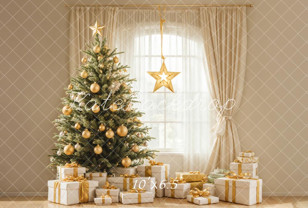 Kate Christmas Tree Gifts Window White Backdrop Designed by Emetselch