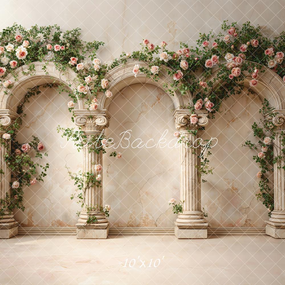 Kate Spring Flower Arch Columns Roses Backdrop Designed by Emetselch