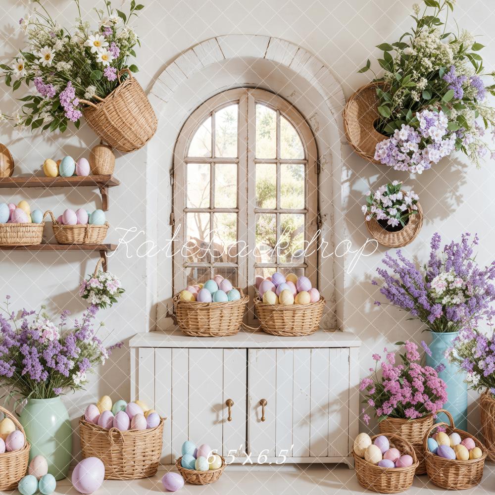 Cestas de flores de huevo de Pascua para ventanas Diseñado por Emetselch