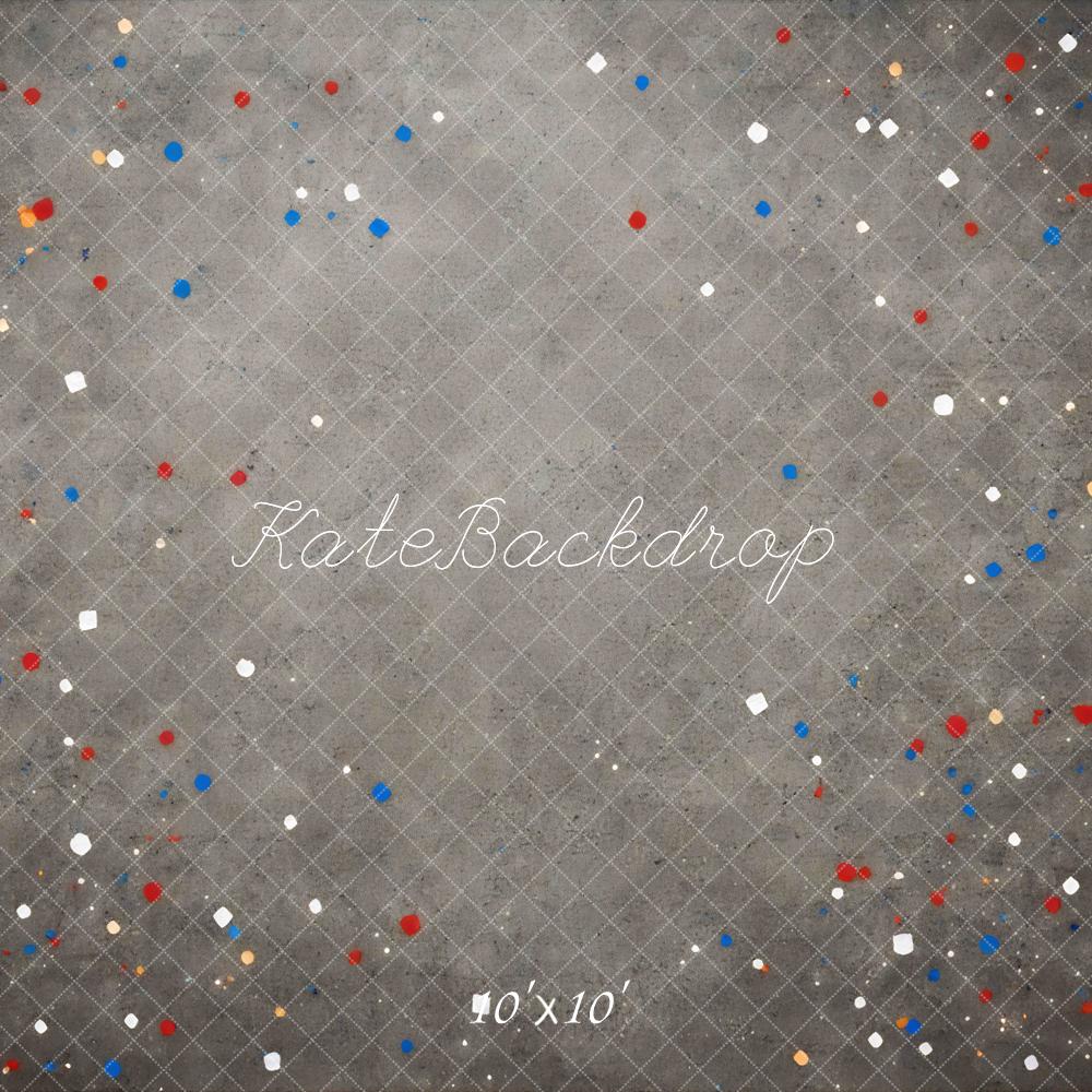 Kate Gray Confetti Grid Printed Backdrop Designed by Mini MakeBelieve