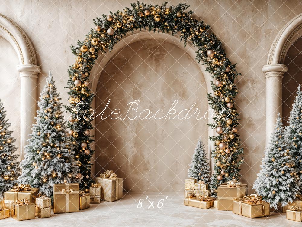 Kate Christmas Tree Arch Golden Gifts Backdrop Designed by Emetselch