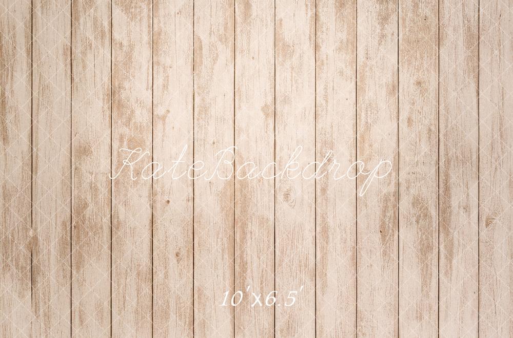 Kate Light Brown Vintage Wood Plank Printed Backdrop Designed by Mandy Ringe Photography
