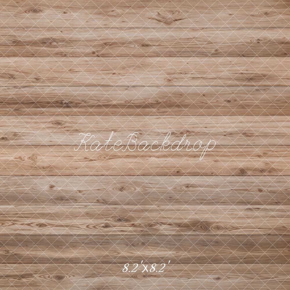 Kate Light Brown Wood Plank Floor Printed Backdrop Designed by Emetselch