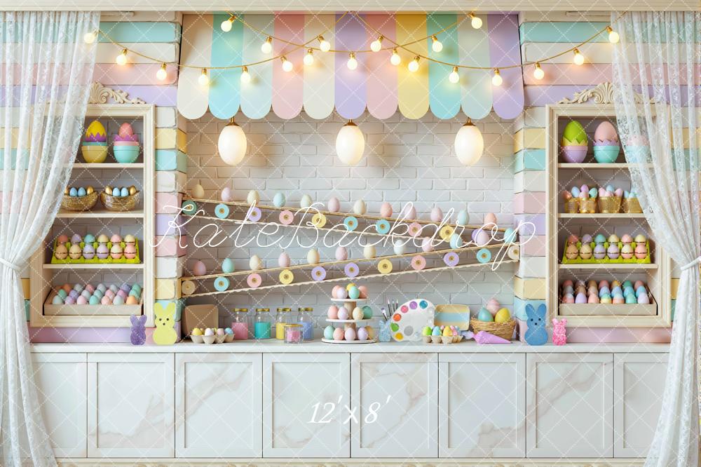 Kate Easter Bunny Pastel Egg Candy Shop Backdrop Designed by Mini MakeBelieve