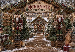 Kate Christmas Nutcracker Tree Farm Toy Soldiers Printed Backdrop Designed by Ashley Paul