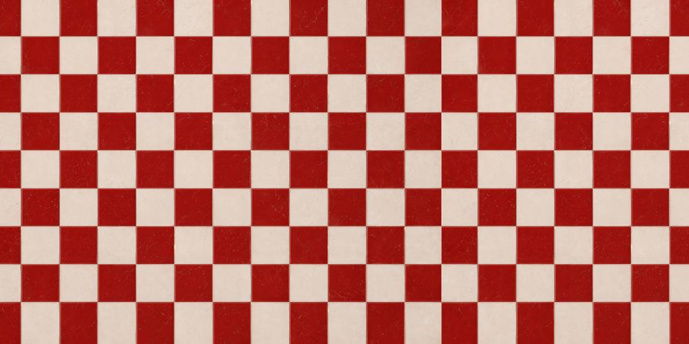 Kate Red White Checkerboard Floor Printed Backdrop Designed by Emetselch
