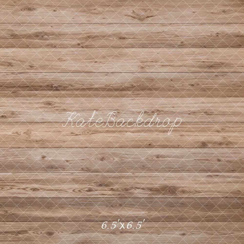 Kate Light Brown Wood Plank Floor Printed Backdrop Designed by Emetselch
