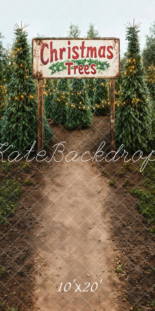 Kate Christmas Trees Farm Path Backdrop Designed by Emetselch