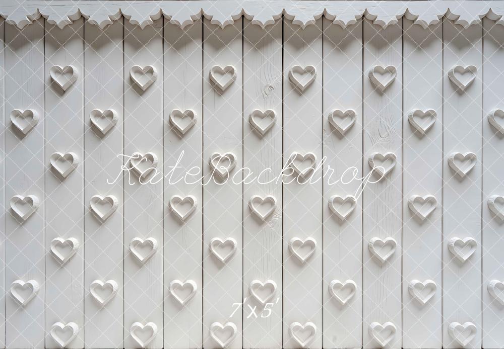 Kate White Heart Carved Wooden Wall Backdrop Designed by Mini MakeBelieve