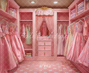 princess dress closet Kate Fashion Doll Pink Walk In Printed Backdrop Designed by Emetselch, Microfiber (Printed) / 10x8.2ft Blue Floral Stripe Milkmaid occasion-Easter occasion-Spring Shoe Size:15 friendly height