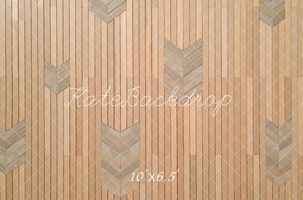 Kate Beige Herringbone Chevron Wood Floor Backdrop Designed by Mini MakeBelieve