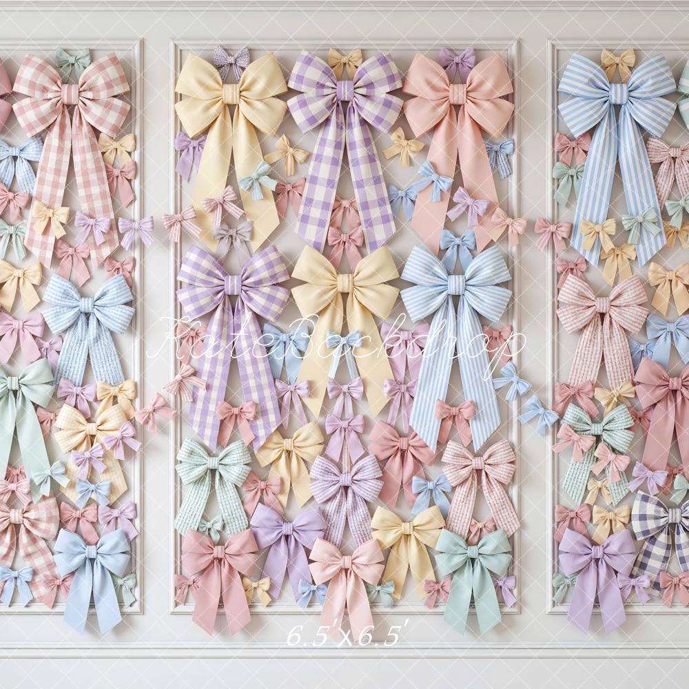 Kate Pastel Bow Wall Panel Printed Backdrop Designed by Mini MakeBelieve