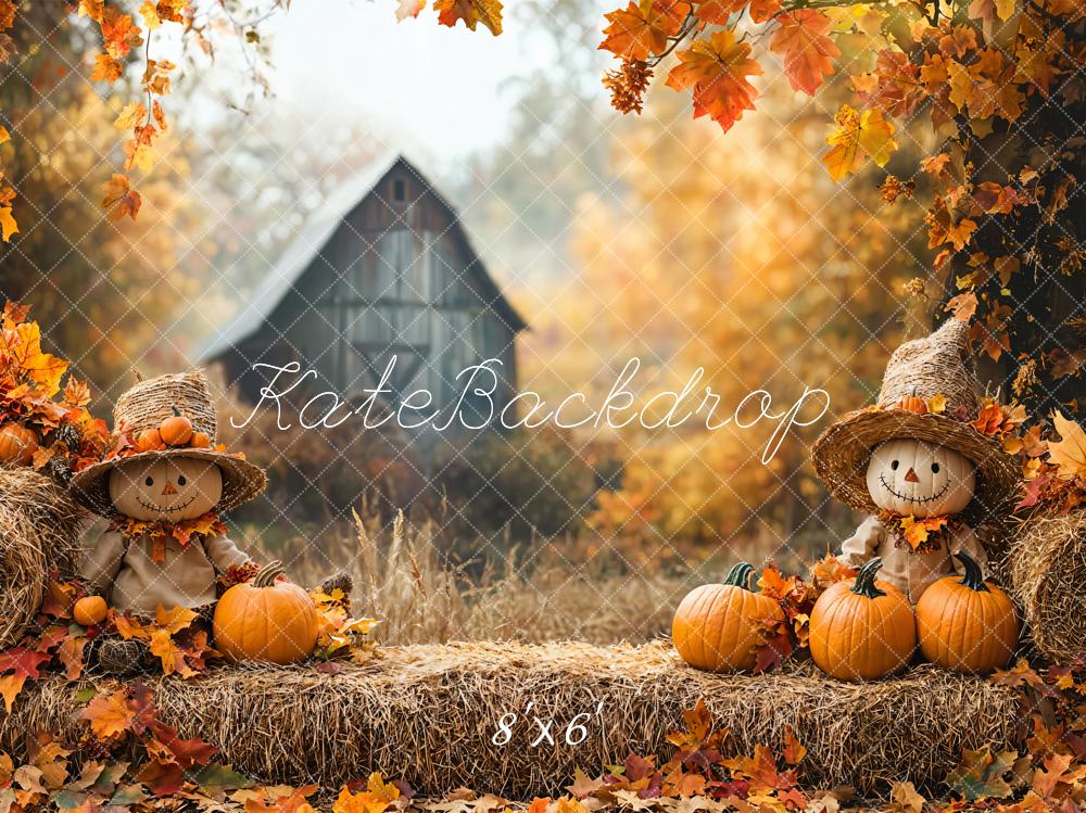 Herfst Schrikdraad Pompoen Hut Esdoorn Foto Achtergrond Designed by Emetselch