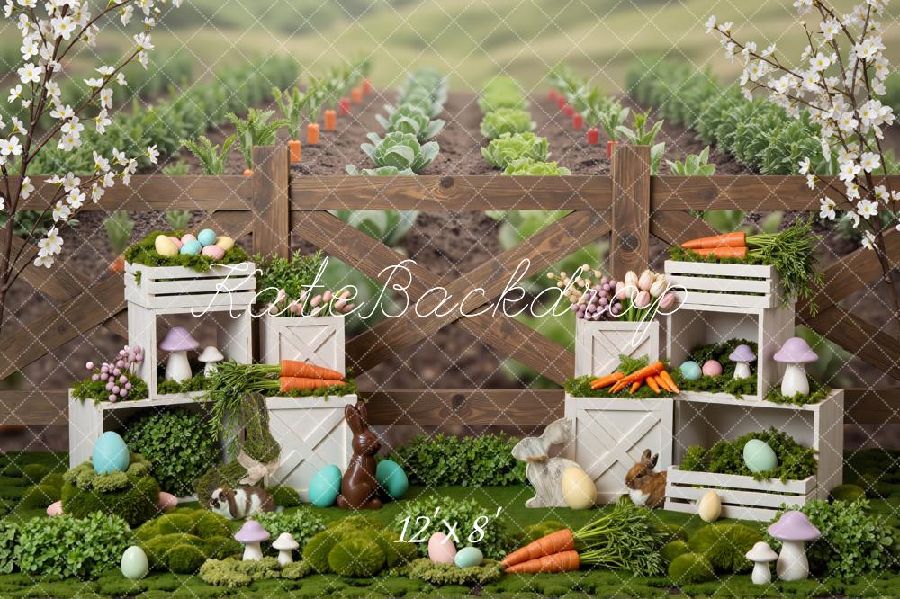 Kate Easter Bunny Garden Vegetable Crates Backdrop Designed by Mini MakeBelieve