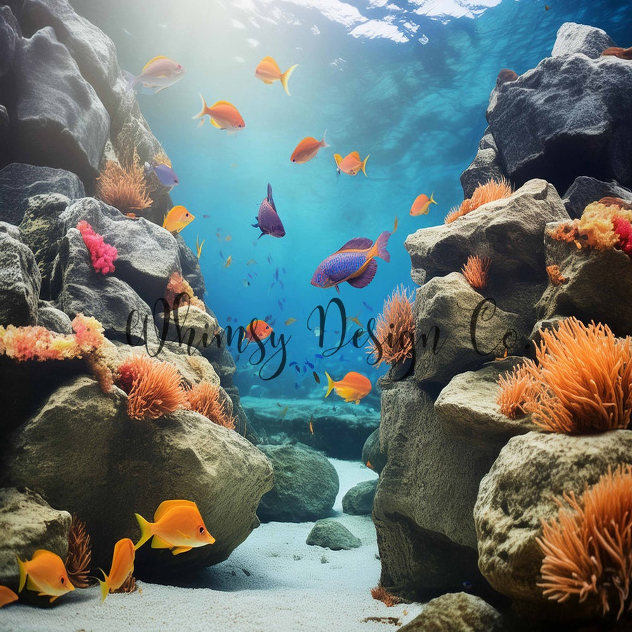 Underwater Coral Reef Scenic Backdrop