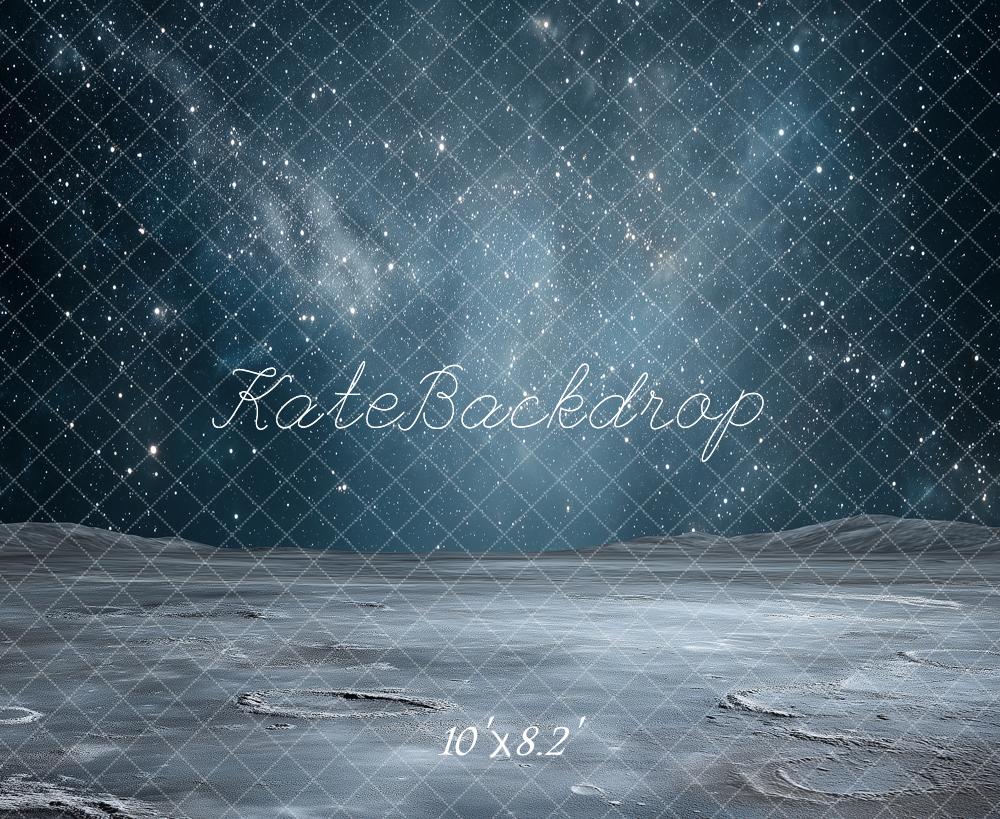 Kate Starry Sky Galaxy Moon Surface Printed Backdrop Designed by Angela Miller
