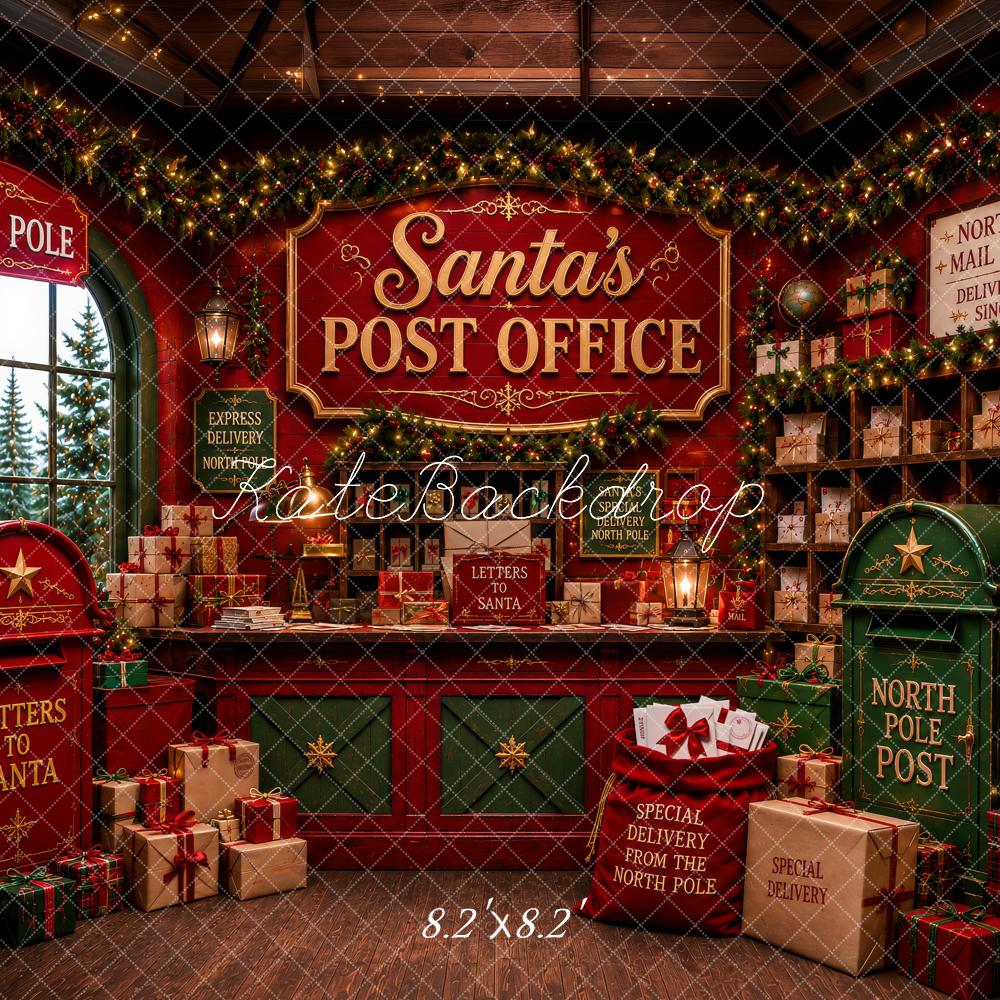 Kate Christmas Santa's Post Office North Pole Gifts Printed Backdrop Designed by Megan Leigh Photography