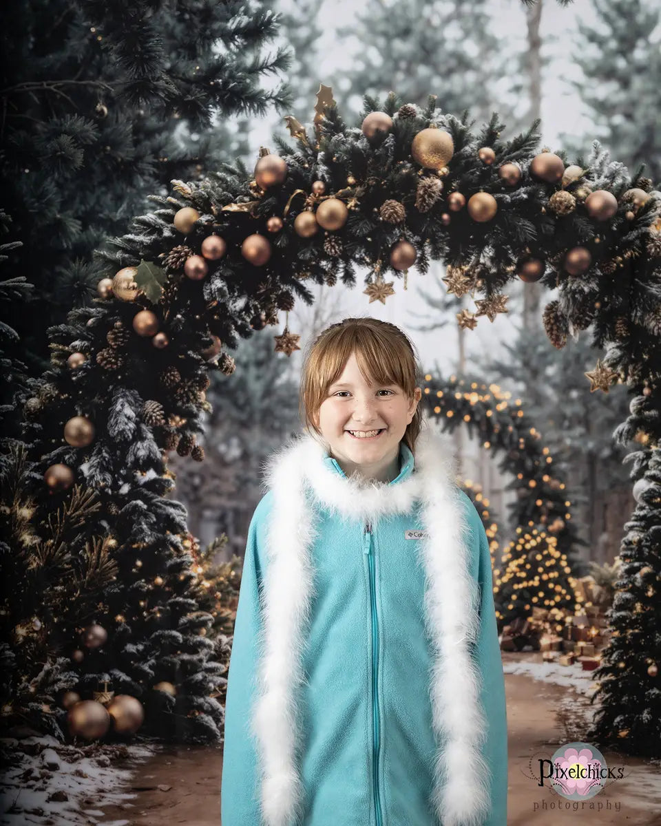 Fondo de Bosque de Arco del Árbol de Navidad Diseñado por Emetselch