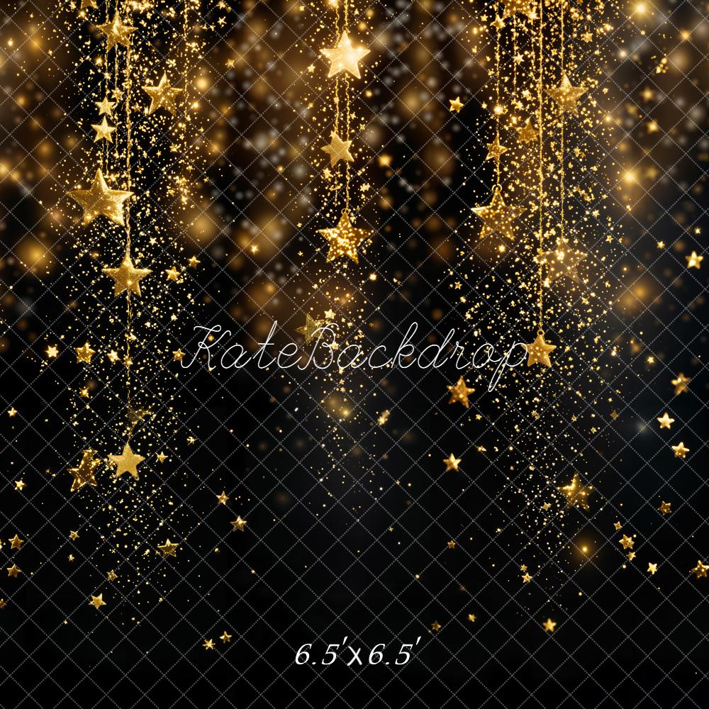 Kate New Year Gold Glitter Stars Sparkle Backdrop Designed by Kate Image