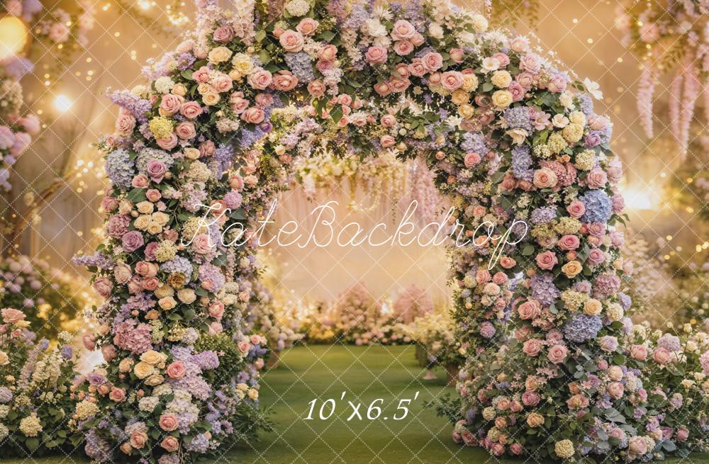 Kate Spring Flower Arch Pastel Floral Garden Backdrop Designed by Emetselch