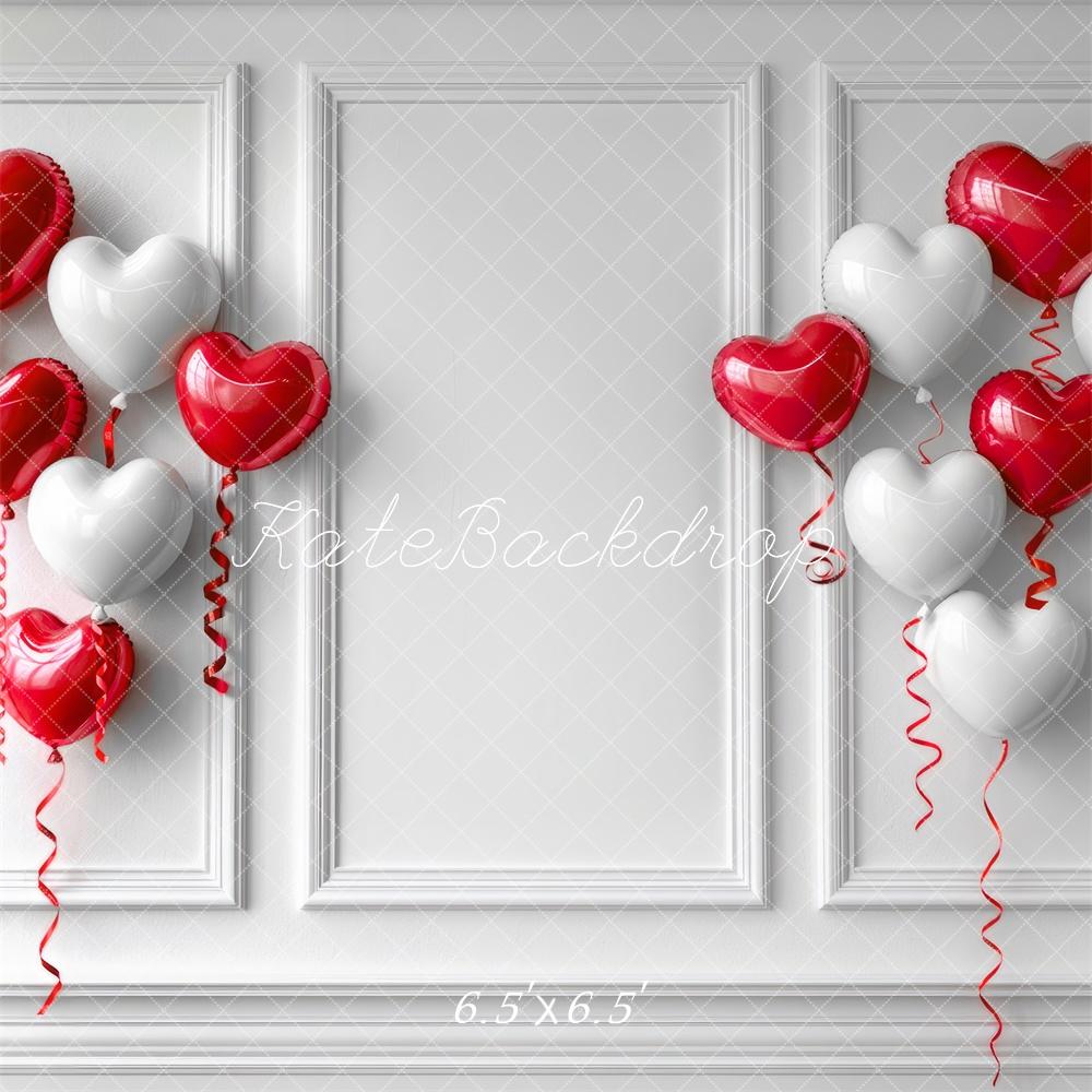 Fondo de Pared de Globos en Forma de Corazón de Valentine Diseñado por Mini MakeBelieve