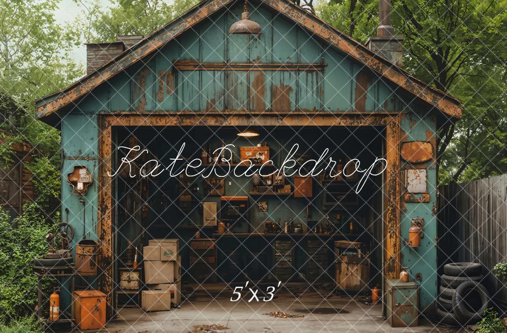 Kate Father's Day Rustic Garage Vintage Forest Backdrop Designed by Emetselch