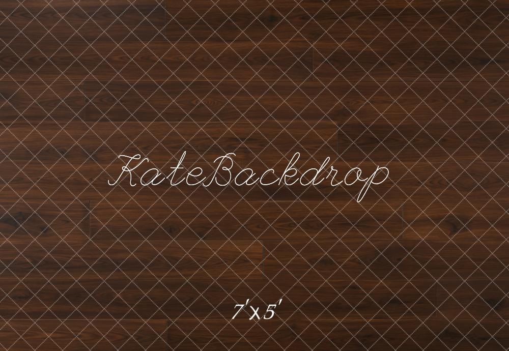 Kate Dark Brown Wood Floor Printed Backdrop Designed by Emetselch