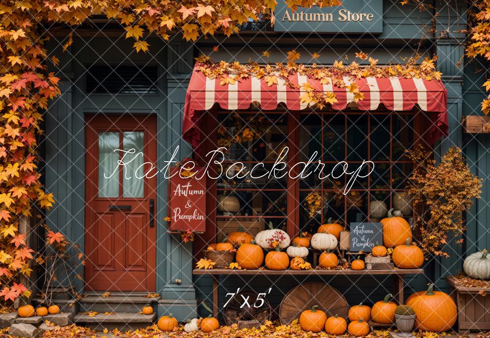 Cozy Autumn Pumpkin Market Backdrop