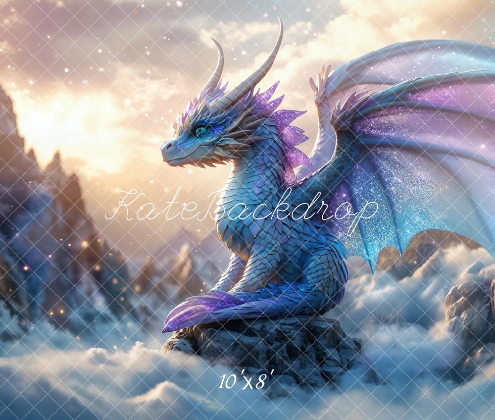 Kate Fantasy Blue Dragon Mountain Backdrop Designed by Chain Photography