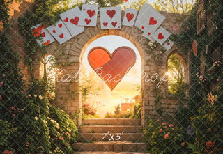 Cuore di San Valentino a Muro di Mattoni con Sfondo Poker Designed by Emetselch