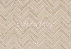 Kate Light Beige Herringbone Wood Texture Printed Floor Backdrop Designed by Kate Image