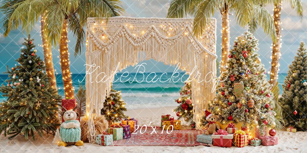 Kate Christmas Beach Boho Palm Trees Macrame Arch Gifts Backdrop Designed by Emetselch