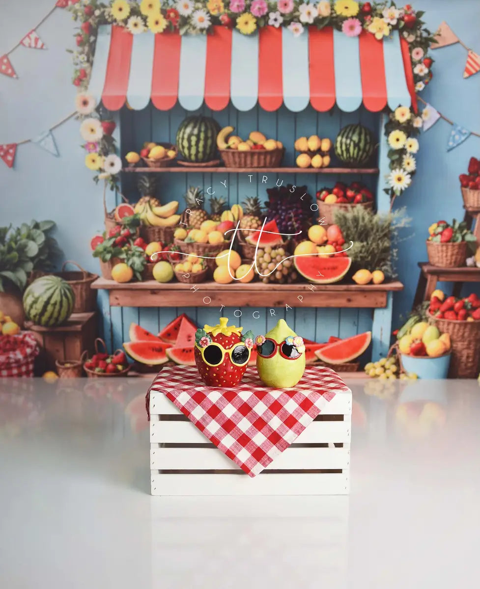 Kate Summer Fruit Stand Watermelon Backdrop Designed by Kate Image